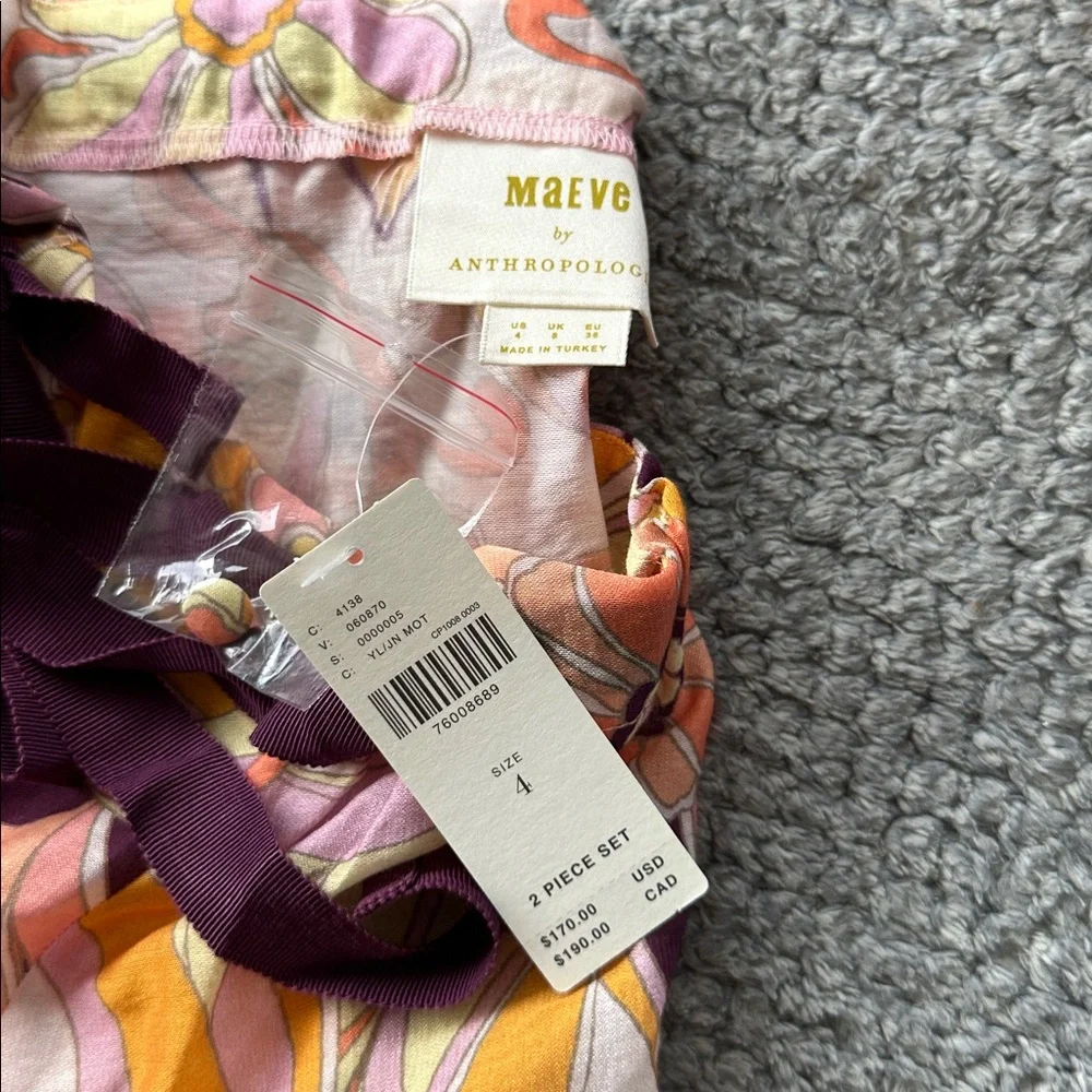 Floral Print Women's Set in Orange and Purple - Picture 3 of 6